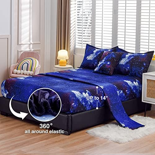 A Nice Night Galaxy 6Pcs Comforter Set for Kids Adults