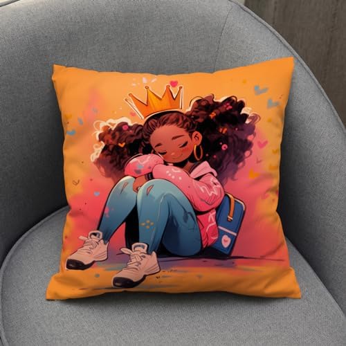 SARA NELL Black Princess Pillowcase 18x18 Inch