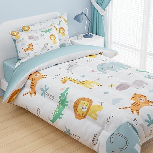SANDJEST Animal Duvet Cover Set for Kids Full Size