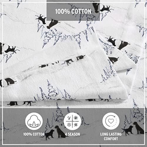 Eddie Bauer Queen Sheet Set - Breathable Cotton Flannel with Deep Pockets