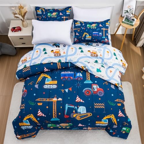 Holawakaka Cartoon Truck Comforter Set Twin Size
