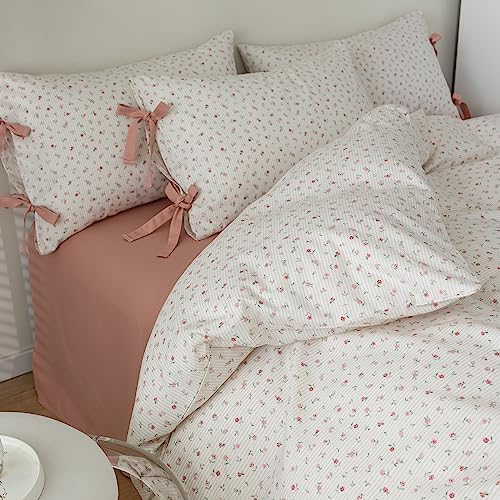 LifeTB Pink Floral Pillowcases Set for Girls