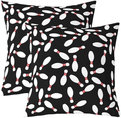 Jejeloiu 16x16 Bowling Pillow Covers Set of 2 Black