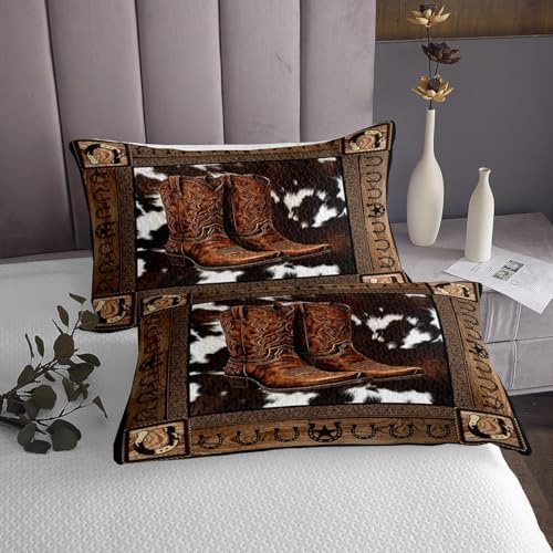 Manfei Western Cowboy Bedspread King Size Set
