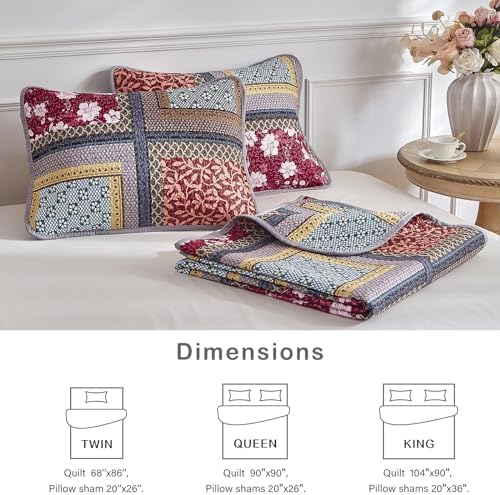 Flysheep 2 Piece Patchwork Quilt Set Twin Size