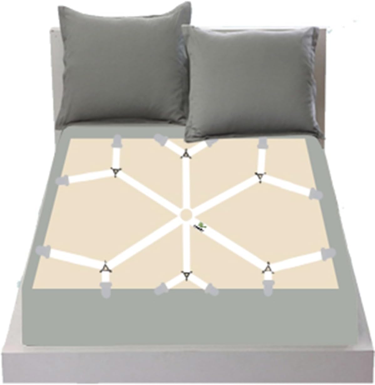 Adjustable Elastic Sheet Straps with Metal Clips 3 Way White