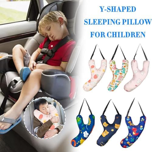 Y Shape Car Travel Pillow with Animal Design for Kids and Adults