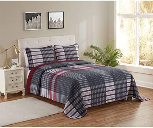 Legacy Decor 3 PCS Reversible Bedspread Coverlet