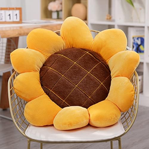 LEVINIS Yellow Sunflower Reversible Throw Pillow