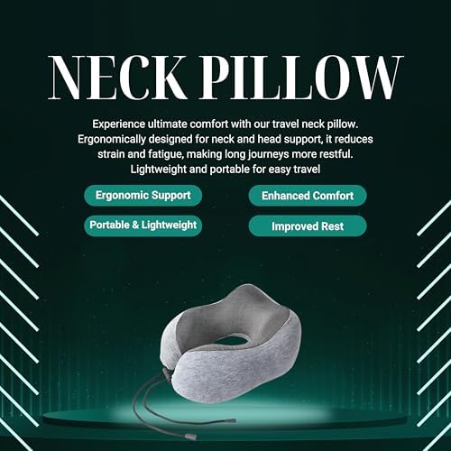 HA Travel Neck Pillow with Eye Mask and Earplugs