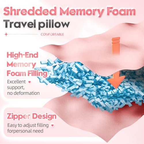MAGIC ELEPHANT Travel Pillow for Kids and Adults Pink 1