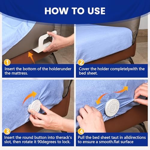 YHOVID 8 Set Bed Sheet Holders - Patented Design