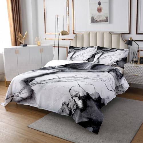 Manfei Marble Print Bedspread Twin Size 68x90