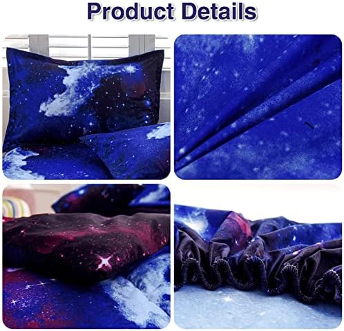 A Nice Night Galaxy 6Pcs Comforter Set for Kids Adults