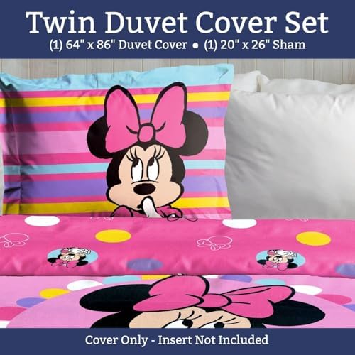 Jay Franco Duvet Cover Set Minnie Mouse Pink Twin 2 Piece