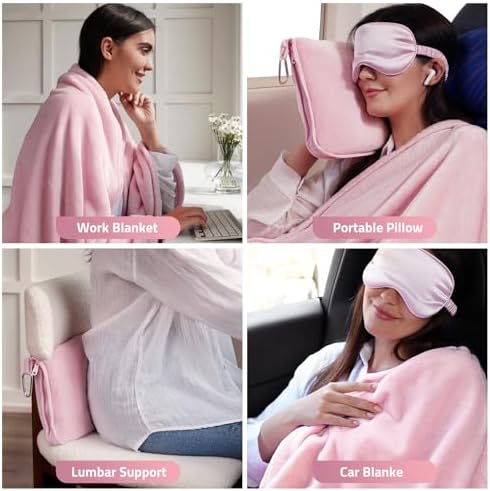 Enzolve Travel Blanket with Bag - Ultra Soft 65x40 in 3-in-1 Set