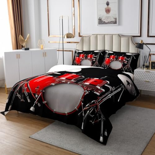 Erosebridal Musical Drum Kit Bedspread Set