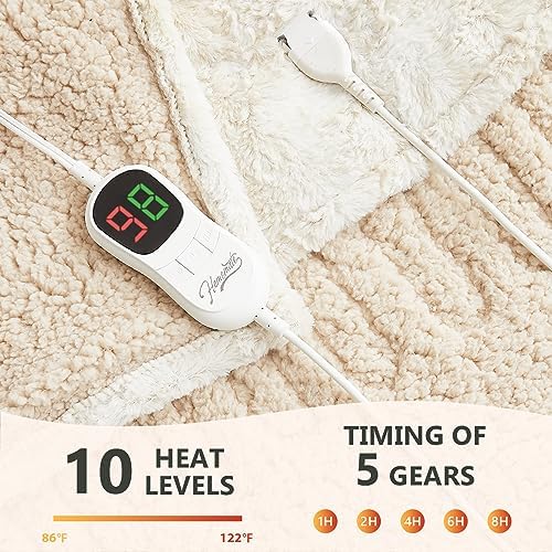 Homemate Heated Throw Blanket - 50x60 Electric 10 Heat Levels Auto-Off