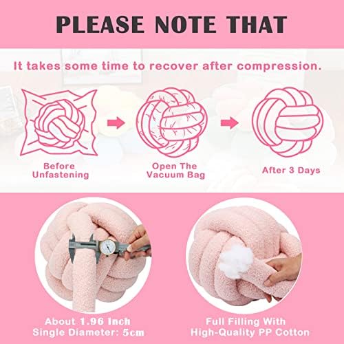 KOGITI Knot Pillow Ball Soft Plush Throw Decorative Pillow
