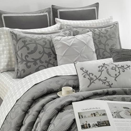 Grand Avenue Grey Paisley Comforter Set