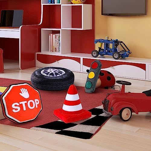 Sintuff 4 Pcs Racing Decor Throw Pillow Set