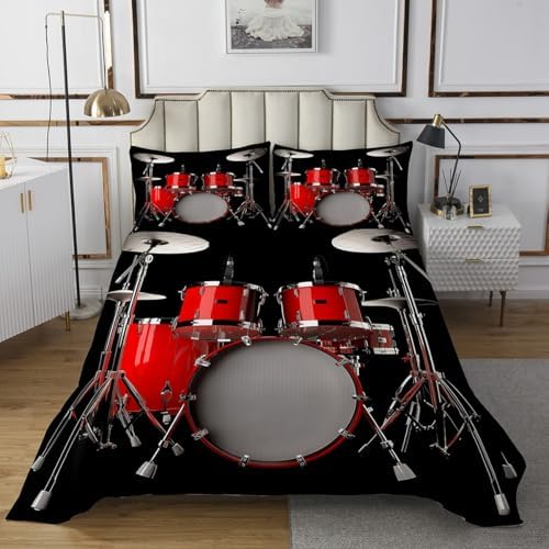 Erosebridal Musical Drum Kit Bedspread Set
