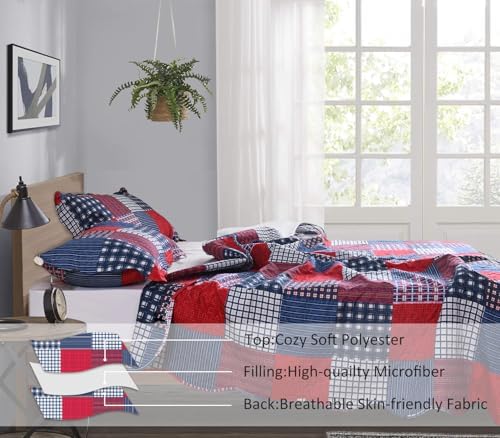 Jessy Home Plaid Quilt Set Twin Bedspread