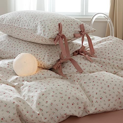 LifeTB Pink Floral Pillowcases Set for Girls