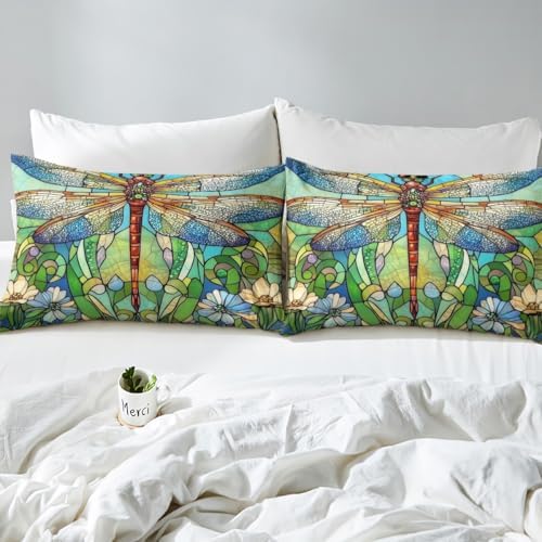 Jejeloiu Dragonfly Kids Bed Sheet Set Twin Size
