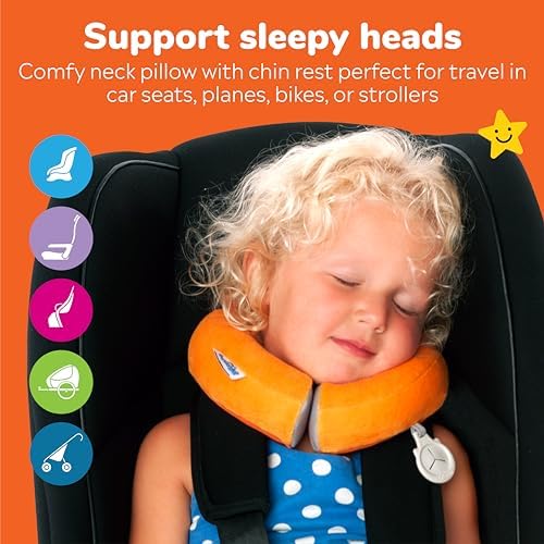 Trunki Kids Travel Neck Pillow with Chin Rest Mylo Monkey Orange