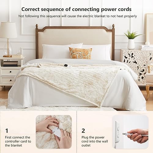 Homemate Heated Throw Blanket - 50x60 Electric 10 Heat Levels Auto-Off