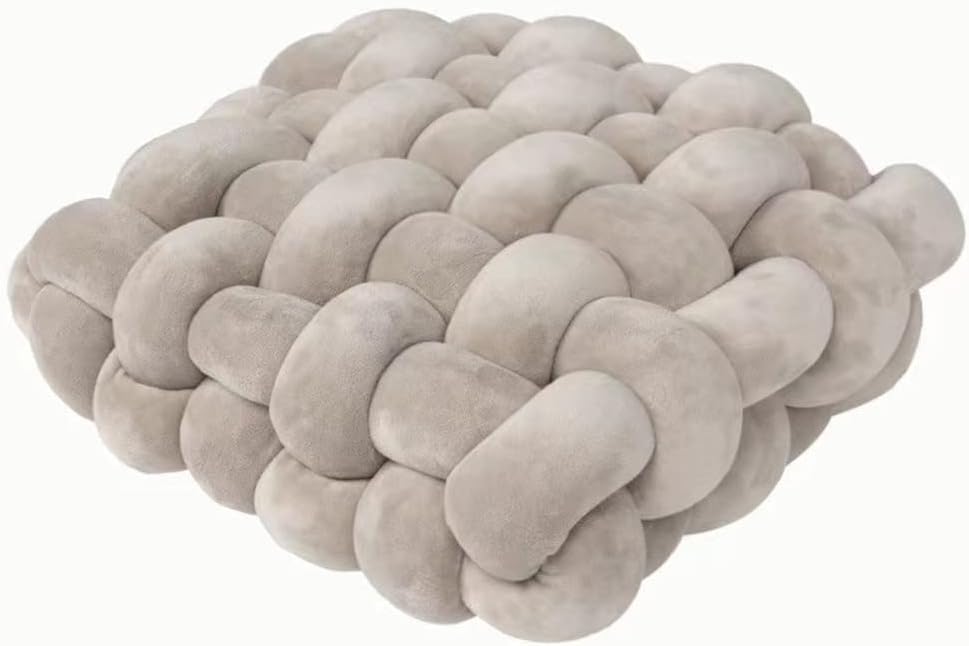 HYOATREA Soft Knot Pillow 12x13 Grey Throw Cushion