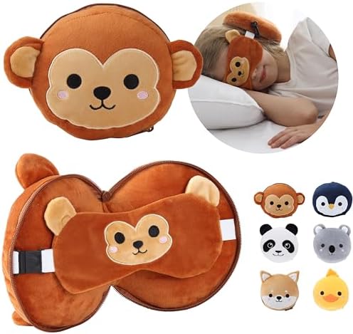 ecoZen Lifestyle Travel Pillow Set for Kids - Monkey Design