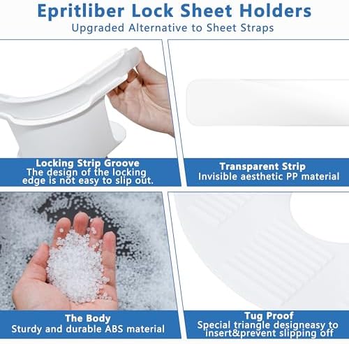 Epritliber Lock Sheet Holders 4pcs - Tug Proof Heavy Duty 1