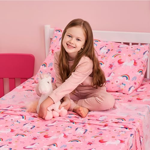 Joiedomi Kids Full Sheet Set Unicorn 4 Piece