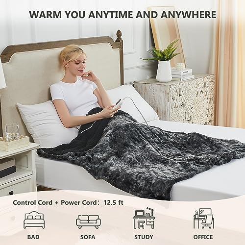 Homemate Heated Throw Blanket 50x60 10 Heat Levels Auto-Off