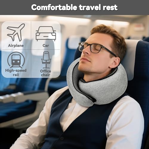 Memory Foam Neck Pillow with Eye Mask and Ear Plugs