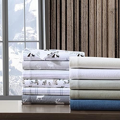 Eddie Bauer Queen Sheet Set - Breathable Cotton Flannel with Deep Pockets