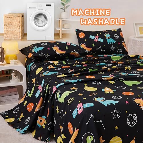 Yibeizi Dinosaur Space Twin Sheet Set for Boys 1