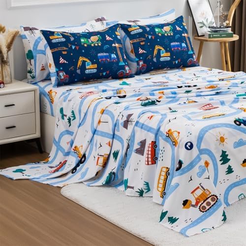 Holawakaka Cartoon Truck Comforter Set Twin Size