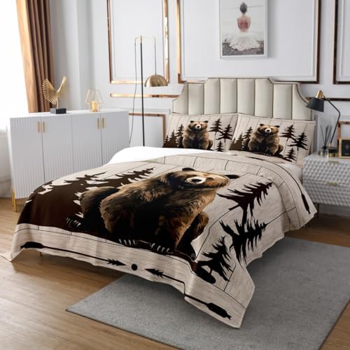 Feelyou Bear Bedspread Kids Quilted Coverlet Set Queen Size