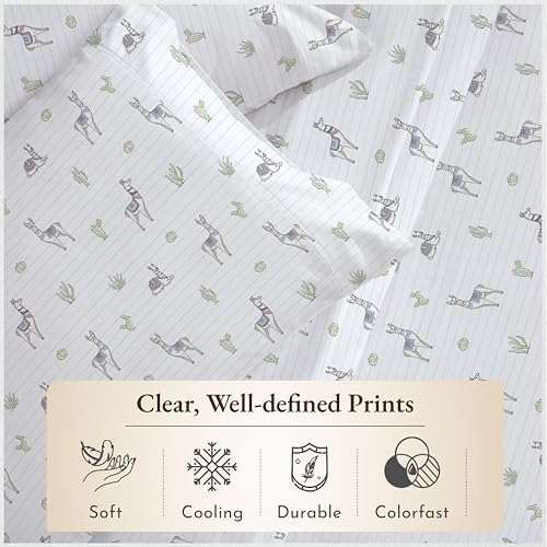 California Design Den Llama Printed Queen Sheet Set