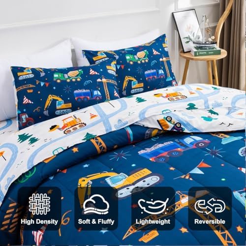 Holawakaka Cartoon Truck Comforter Set Twin Size