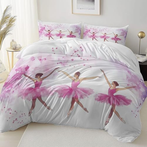 Pink Microfiber Reversible Duvet Cover Twin XL Set