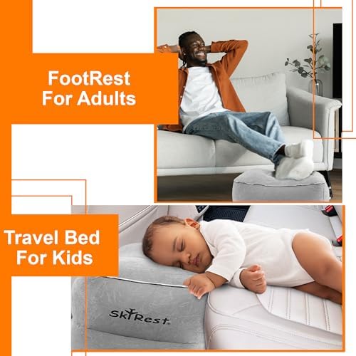 Skyrest Inflatable Foot Rest Pillow - Adjustable Leg Support for Travel