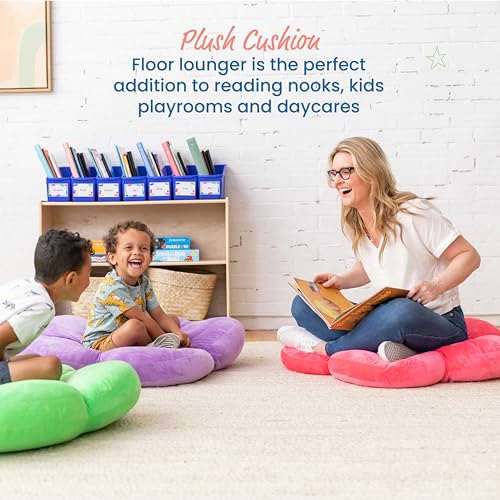 ECR4Kids SoftZone Flower Floor Pillow Bright Pink 1