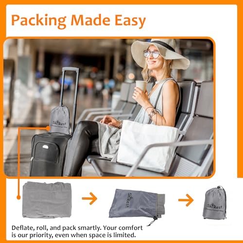 Skyrest Inflatable Foot Rest Pillow - Adjustable Leg Support for Travel