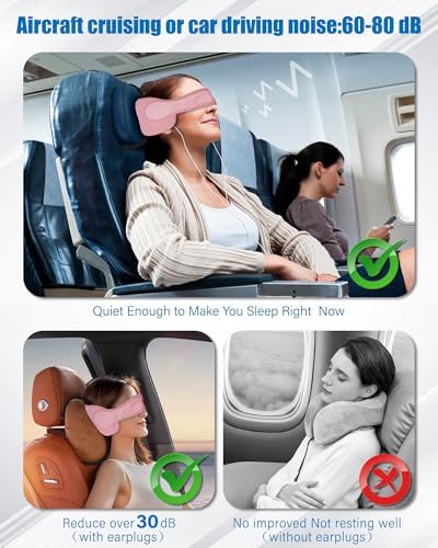 Neck Travel Pillow with Earplugs 2Pack Kids Adults