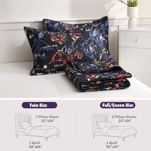 JSD Black Gaming Kids Quilt Set FullQueen 1