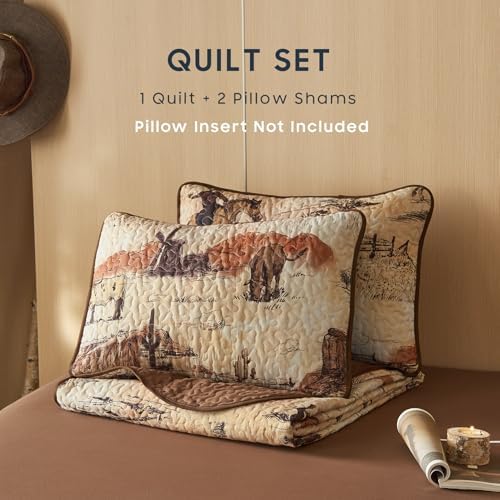 Wake In Cloud Western Quilt Set - King 3-Piece
